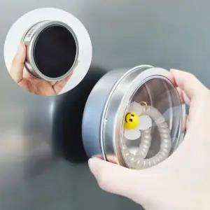 원형 투명창 마그네틱 부착형 소품 틴케이스