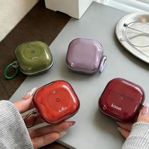 호환 갤럭시 호환 버즈 3 FE 3Pro 2 라이브 코어 심플 스타일 퍼플 그린 레드 TPU 투명 블루투스 이어폰