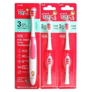 지앤마 유아 전동칫솔 3단계 여아 본품 + 리필 4p 엄마맘에 착한 어린이전동칫솔