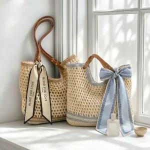 네트백 뜨개 니트 그물 여름 휴양지 비치 숄더 가방