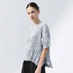 [플리츠미](의정부점)플리츠 썸머 핸드 크링클 블라우스_HPBLM025H11