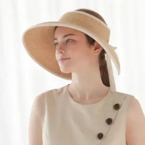 [썬글레이드]라피아햇 마레 썬바이저 여성 자외선차단 여름모자 휴양지모자 내추럴 베이지