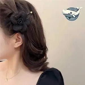 시크한 꽃 모양 헤어핀 심플한 여성 브로치 바나나핀 미니집게핀