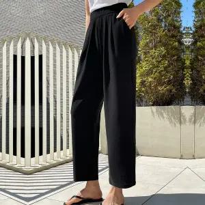 [핑크시슬리] 졸타 더블핀턱 스판 9부 배기 밴딩팬츠