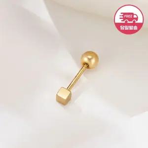 갤러리아 [비앤비골드] 당일발송 14K 플랫 스퀘어 사각볼 피어싱 한쪽 JAE42467