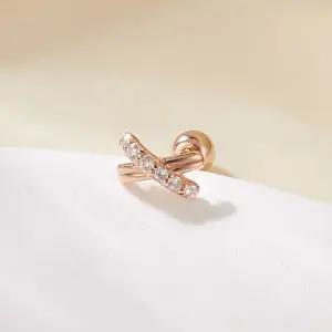 갤러리아 [비앤비골드] 18K 큐빅 엑스 크로스 피어싱 한쪽 MNE42512