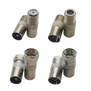 2/5개 F to TV 암수 안테나 케이블 어댑터 RF 동축 커넥터 컨버터 IEC PAL DVB-T용