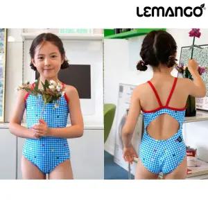 르망고 아동용 5638 체크 메이트 오픈백 수영복