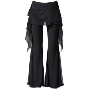 라인댄스바지 나팔 연습복 사교댄스 의상 자동차스 라틴댄스 라인 나팔바지 모던 댄스복 블랙
