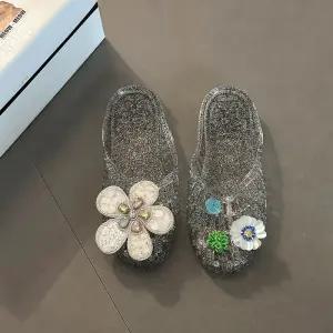 ADNEJH 여름 말캉말캉 DIY 파츠 젤리 슈즈 아쿠아 슬리퍼