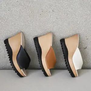 |KCS7F13|여성 모던 일상 웨지 슬라이드 샌들