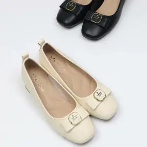 |CCS7F29|여성용 사계절 스퀘어토 로우힐 플랫슈즈