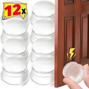 12개 투명 도어 스톱 실리콘 자가 핸들 방지 범퍼 접착 미끄럼 충격