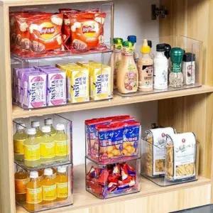 (사이즈 소형)다용도 투명 수납함 책바구니 박스 마스크 팩 정리함 트레이 미니 서랍장 옷