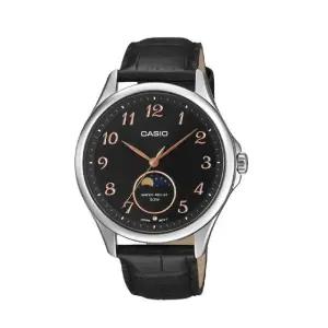 카시오 남성 가죽 손목 시계 문페이즈 MTP-M110L-1A