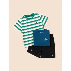 [BEANPOLE KIDS] 핫썸머 반소매 티셔츠 2PACK 상하세트  그린 (BI6442U03M)