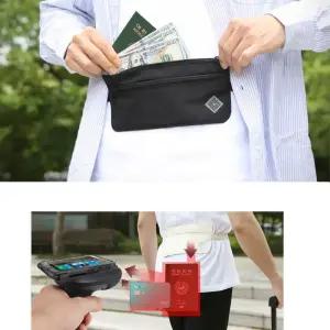 여권 신용카드 스키밍방지 여행용 얇은 전대 버킷백 인기 보안가방 허리쌕