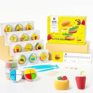 에어 드라이 클레이 모델링 키트 초경량 및 소프트 안전 무독성 2박스 DIY 매직 48색 조각 도구 튜얼 아트