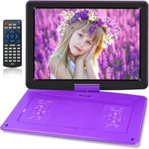 유후 17.9인치 휴대용 DVD 플레이어15.6인치 대형 회전 화면 포함 6시간 배터리로 가능한 자동차 충전기