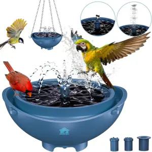 리튬 배터리가 내장된 BROAIMX 태양열 조류 목욕 분수 정원용 노즐 3개 자동 저수 보호 애호가를 위한