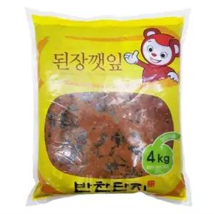 된장깻잎 4kg 중국산 반찬단지