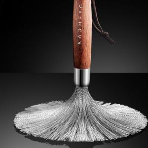 304 스테인레스 스틸 주방 세척 냄비 브러시 가정용 세척 냄비 아티팩트 긴 손잡이 나노 청소 및 오염 제거 와이어 브러시