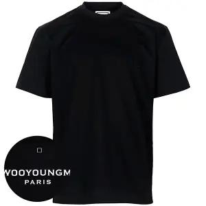 우영미 26SS 블랙 백 로고 티셔츠 W261TS07708B