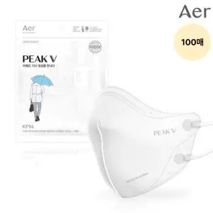 아에르 KF94 피크V 마스크 라이트 화이트 M 100매