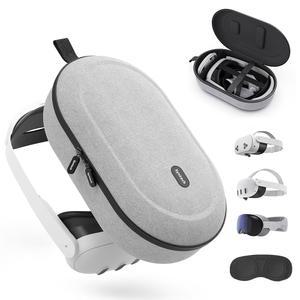 메타 퀘스트 3S / 3 오큘러스 2 /VP PICO4 엘리트 스트랩이 있는 액세서리 VR 헤드셋 여행용 터치 컨트롤러와 호환되는 SYNTECH 하드 캐리링 케이스 (타사 헤드스트랩에 맞지 않음)