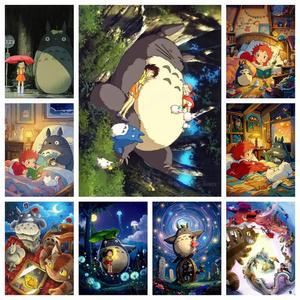 보석 십자수 다이아몬드 페인팅 동물 토토로 5D 자수 크로스 스티치 수제 예술 선물 공예 장식