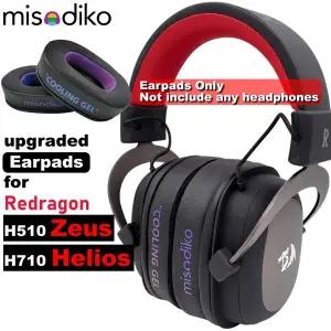 호환 Misodiko Redragon H510 Zeus H710 Helios 게임용 헤드셋용 이어패드 교체 업그레이드