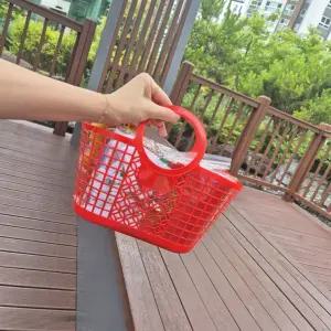바구니 빈티지 장바구니 인기 시장 플라스틱 잇템 바스켓 빨간 레트로