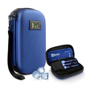 힘듀즈 인슐린 쿨러 여행 케이스 TSA 승인 휴대용 단열 약물 쿨러백 온도계 온도 냉장 의약품 정리함 여행용 LCE 팩 1개배터리 필요