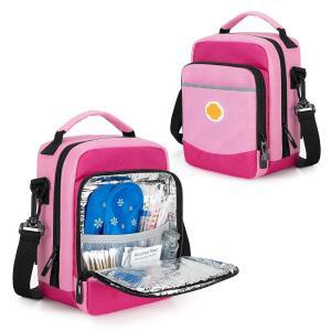 큐리오 인슐린 쿨러 여행용 케이스 펜 및 용품용 어깨끈이 있는 단열 용품 가방 핑크색특허 디자인 전용