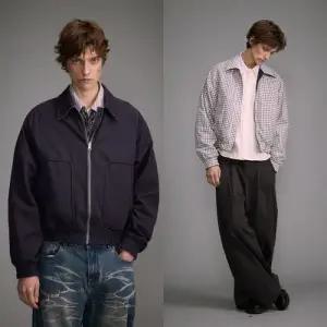 토르 남친 베이직 해링턴 재킷 남녀 퀄리티 순면 리버시블 카디건 잔체크 숏 칼라 물결 OPH1