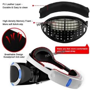 호환 PSVR Gen1용 블랙 헤드 스트랩 패드 통기성 땀 방지 쿠션 게임
