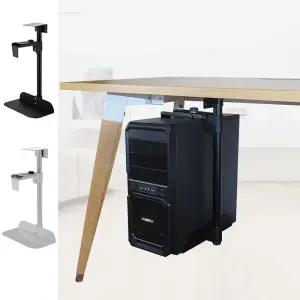 키밍 책상 컴퓨터 본체 거치대 받침대 360도 조절가능 테스크탑 사무용 수납 책상용 트레이 선반 정리대 홀