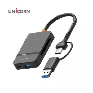 유니콘 USB 6in1 통합멀티카드리더기 USB3.2 Gen1 C타입A타입 듀얼컨넥터 XC-6000M스마트폰 C타입 블랙박스