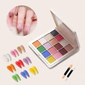 그라데이션 네일파우더 포함 컬러 믹스 네일아트 도구