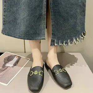 여름 플랫 캐주얼 블로퍼 편한 봄 외출 신발 여성