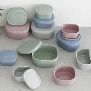 실리콘 밀폐용기 냉장고 정리 직장인 도시락통렌지 사각밀폐 보관 그릇 반찬 밥용기