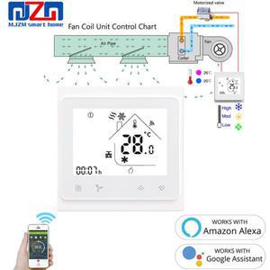 와이파이 중앙 에어컨 온도조절기 온도 컨트롤러, 2 파이프 4 3 속도 선풍기 코일 유닛, 알렉사 구글 홈과