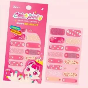 키즈 어린이 핑키 젤리 네일스티커 22 피치 곰돌이 1개 4673072