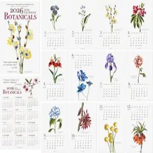 2026 탁상용 달력 식물 수채화 월간 산 5x7 페 동기 부여 인용문 홈 오 ffi 시 학교용 나무 이젤 연말 선물