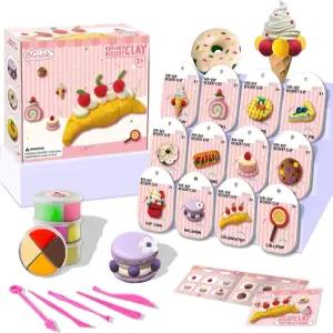 용 에어 드라이 클레이 케이크 테마 조각 도구 및 튜토리얼이 포함된 DIY 모델 매직 12박스 모델링 소프트