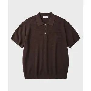 후브스 쿨링 루프 카라 반팔니트 브라운 1725996