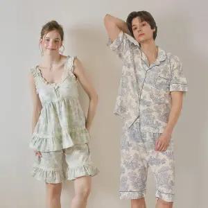 [lunaluz](신세계 사우스시티)커플 엘리제 레이온코튼 브라캡내장 민소매 투피스 잠옷(2C)