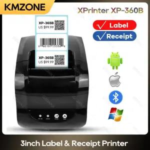 Xprinter XP-365B 라벨 프린터 열 바코드 스티커 메이커 슈퍼마켓에서 종이 20-80mm 블루투스 모바일 USB