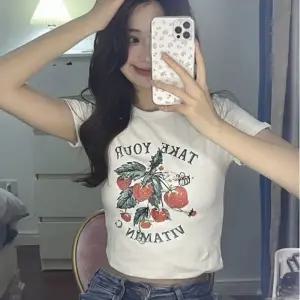 여자 면 티셔츠 배꼽티 러블리 반팔티 프린팅 크롭