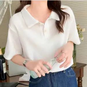 여름 여행 나들이룩 카라넥 반팔 티셔츠 와플 짜임 반소매 카라티